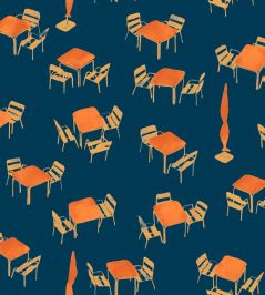 Terraceo Wallpaper by Tres Tintas Blue Terraceo Wallpaper by Tres Tintas Blue