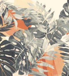 Textured Palm Mural by Ohpopsi Stone & Apricot Textured Palm Mural by Ohpopsi Stone & Apricot