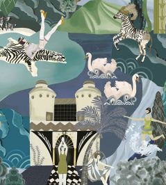 The Art Deco Hills Wallpaper by Brand McKenzie Aqua The Art Deco Hills Wallpaper by Brand McKenzie Aqua