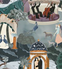 The Art Deco Hills Wallpaper by Brand McKenzie Teal & Copper The Art Deco Hills Wallpaper by Brand McKenzie Teal & Copper