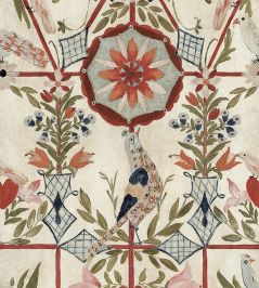 The Bird House Wallpaper by MINDTHEGAP Taupe/Red/Pink/Blue/Green The Bird House Wallpaper by MINDTHEGAP Taupe/Red/Pink/Blue/Green