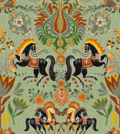 The Folk Parade Wallpaper by MINDTHEGAP Black Green The Folk Parade Wallpaper by MINDTHEGAP Black Green