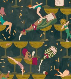 The Grand Pour Wallpaper by Brand McKenzie Dirty Olive The Grand Pour Wallpaper by Brand McKenzie Dirty Olive