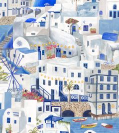 The Mediterranean Wallpaper by Brand McKenzie Blue & White The Mediterranean Wallpaper by Brand McKenzie Blue & White