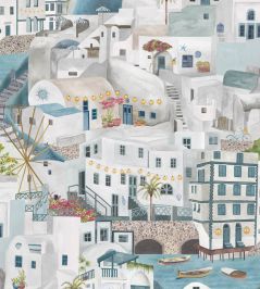 The Mediterranean Wallpaper by Brand McKenzie Slate Blue The Mediterranean Wallpaper by Brand McKenzie Slate Blue