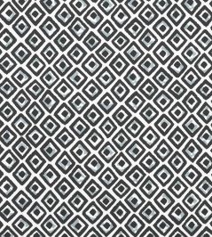 Indian Diamond Fabric by Thibaut Black Indian Diamond Fabric by Thibaut Black