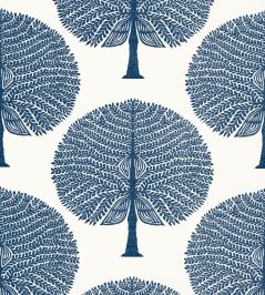 Mulberry Tree Wallpaper by Thibaut Navy Mulberry Tree Wallpaper by Thibaut Navy