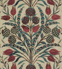 Corneila Fabric by Thibaut Red/Teal Corneila Fabric by Thibaut Red/Teal