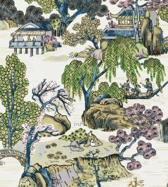 Asian Scenic Wallpaper by Thibaut Purple and Blue Asian Scenic Wallpaper by Thibaut Purple and Blue