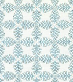 Starleaf Fabric by Thibaut Aqua Starleaf Fabric by Thibaut Aqua