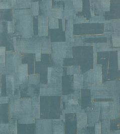 Cubist Wallpaper by Threads Teal Cubist Wallpaper by Threads Teal