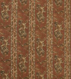 Tibetan Tiger Stripe Fabric by Zoffany Russet Tibetan Tiger Stripe Fabric by Zoffany Russet
