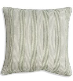 Ticking Cushion by Fermoie Green Ticking Cushion by Fermoie Green