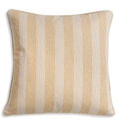 Ticking Cushion by Fermoie Yellow Ticking Cushion by Fermoie Yellow