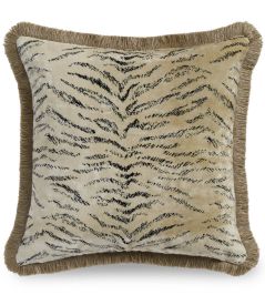 Tiger Velvet Cushion 55 x 55cm by James Hare Ivory Tiger Velvet Cushion 55 x 55cm by James Hare Ivory
