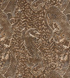 Tigress Velvet Fabric by Schumacher Champagne Tigress Velvet Fabric by Schumacher Champagne