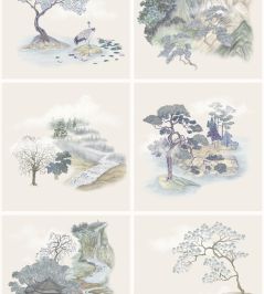 Tile Toile Wallpaper by Cole & Son Blue Tile Toile Wallpaper by Cole & Son Blue