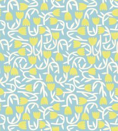 Tiny Tulip Wallpaper by Ohpopsi Lime & Sky Tiny Tulip Wallpaper by Ohpopsi Lime & Sky
