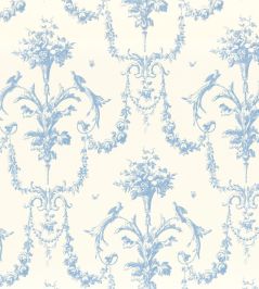 Tissu Corne D'Abondance Fabric by Camengo Bleu Faience Tissu Corne D'Abondance Fabric by Camengo Bleu Faience