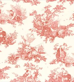 Tissu Scene D'ete Fabric by Camengo Rouge Carmin Tissu Scene D'ete Fabric by Camengo Rouge Carmin