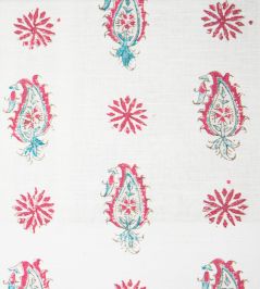 Persian Paisley Fabric by Titley and Marr Aqua&Rose Persian Paisley Fabric by Titley and Marr Aqua&Rose