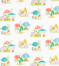 Toadstool Town Fabric by Villa Nova Blue Toadstool Town Fabric by Villa Nova Blue