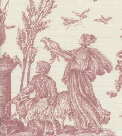 Toile Baptiste Fabric by Lewis & Wood Cerise Toile Baptiste Fabric by Lewis & Wood Cerise