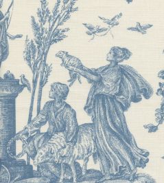 Toile Baptiste Fabric by Lewis & Wood Ciel Toile Baptiste Fabric by Lewis & Wood Ciel