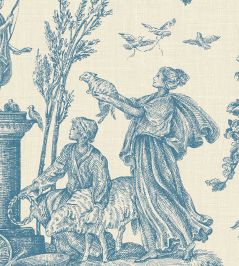 Toile Baptiste Wallpaper by Lewis & Wood Ciel Toile Baptiste Wallpaper by Lewis & Wood Ciel