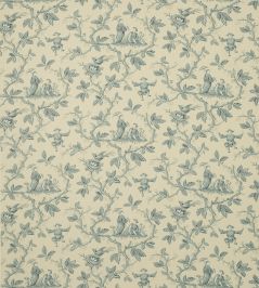Toile Chinoise Fabric by Colefax and Fowler Aqua Toile Chinoise Fabric by Colefax and Fowler Aqua