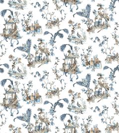 Toile Chinoise Fabric by Nina Campbell Blue Toile Chinoise Fabric by Nina Campbell Blue