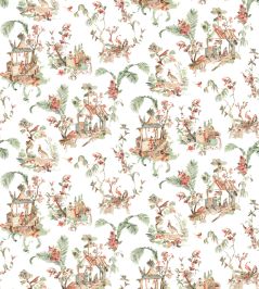 Toile Chinoise Fabric by Nina Campbell Peach Toile Chinoise Fabric by Nina Campbell Peach