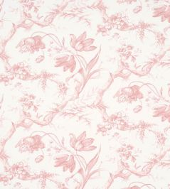 Toile De Fleurs Wallpaper by Schumacher Pink Toile De Fleurs Wallpaper by Schumacher Pink