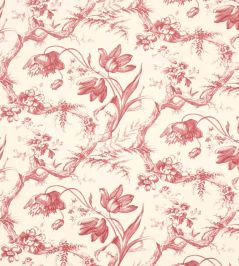 Toile De Fleurs Wallpaper by Schumacher Rouge Toile De Fleurs Wallpaper by Schumacher Rouge
