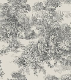 Toile de Jouy Wallpaper by Borastapeter Black Toile de Jouy Wallpaper by Borastapeter Black