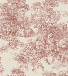 Toile de Jouy Wallpaper by Borastapeter Burgundy Toile de Jouy Wallpaper by Borastapeter Burgundy
