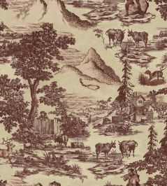 Toile Du Tyrol Wallpaper by MINDTHEGAP Burgundy Toile Du Tyrol Wallpaper by MINDTHEGAP Burgundy