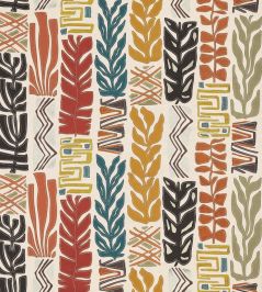 Totem Fabric by Osborne & Little Charcoal/Terracotta Totem Fabric by Osborne & Little Charcoal/Terracotta