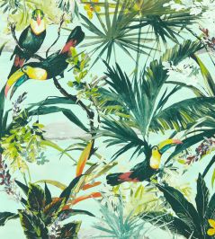 Toucan Wallpaper by Clarke & Clarke Sky Toucan Wallpaper by Clarke & Clarke Sky