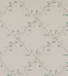 Trefoil Trellis Wallpaper by Colefax and Fowler Aqua Trefoil Trellis Wallpaper by Colefax and Fowler Aqua