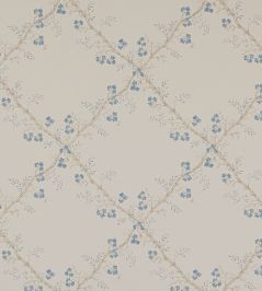 Trefoil Trellis Wallpaper by Colefax and Fowler Blue Trefoil Trellis Wallpaper by Colefax and Fowler Blue