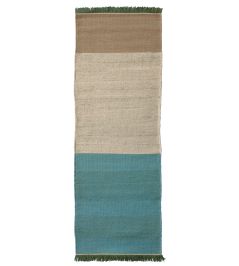 Tres Stripes Runner Rug by Nanimarquina Green Tres Stripes Runner Rug by Nanimarquina Green