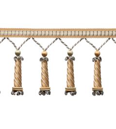 Trianon Carved Beaded Fringe Trimming by Samuel & Sons Citrine Trianon Carved Beaded Fringe Trimming by Samuel & Sons Citrine