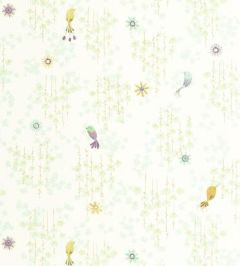 Tropical Birds Wallpaper by Casadeco Vert Amande Tropical Birds Wallpaper by Casadeco Vert Amande