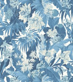 Tropical Floral Wallpaper by GP & J Baker Blue Tropical Floral Wallpaper by GP & J Baker Blue