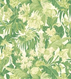 Tropical Floral Wallpaper by GP & J Baker Green Tropical Floral Wallpaper by GP & J Baker Green