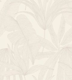 Tropical Leaf Wallpaper by Eijffinger White / Cream Tropical Leaf Wallpaper by Eijffinger White / Cream