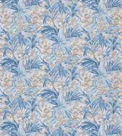 Trumpet Flowers Cotton Fabric by GP & J Baker Blues Trumpet Flowers Cotton Fabric by GP & J Baker Blues