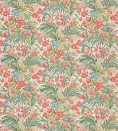 Trumpet Flowers Cotton Fabric by GP & J Baker Red/Green Trumpet Flowers Cotton Fabric by GP & J Baker Red/Green