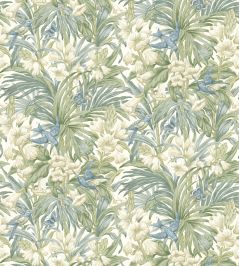 Trumpet Flowers Wallpaper by GP & J Baker Blue/Green Trumpet Flowers Wallpaper by GP & J Baker Blue/Green